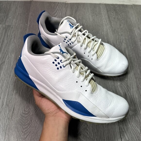 Nike Jordan ADG 3 Golf Shoes White / Blue CW7242-101 Men's Size 12 used no box - Picture 1 of 10